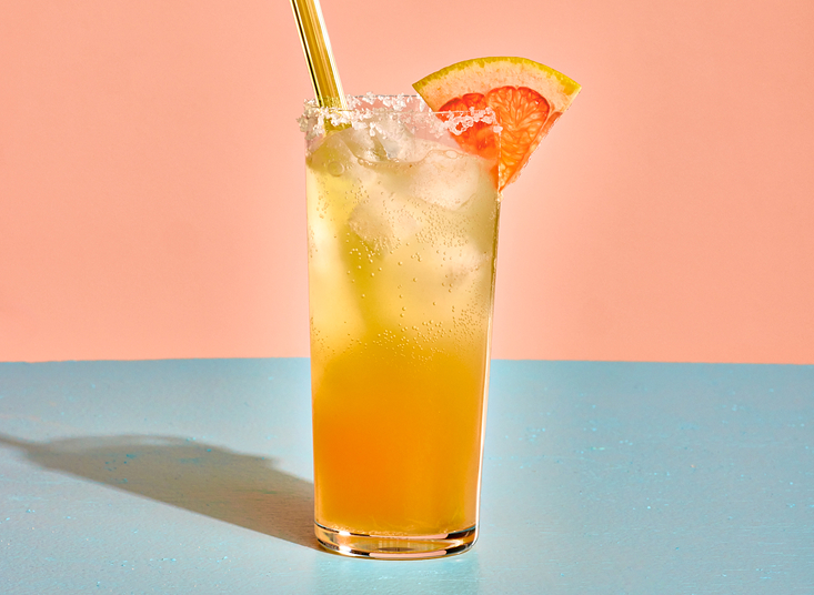 Paloma mocktail made with Fre wine