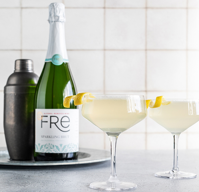 FRE Alcohol-Removed Sparkling Brut French 75 mocktail