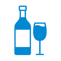 Bottle and glass of wine icon