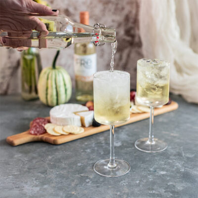 color image of 2 refreshing mocktails with ice