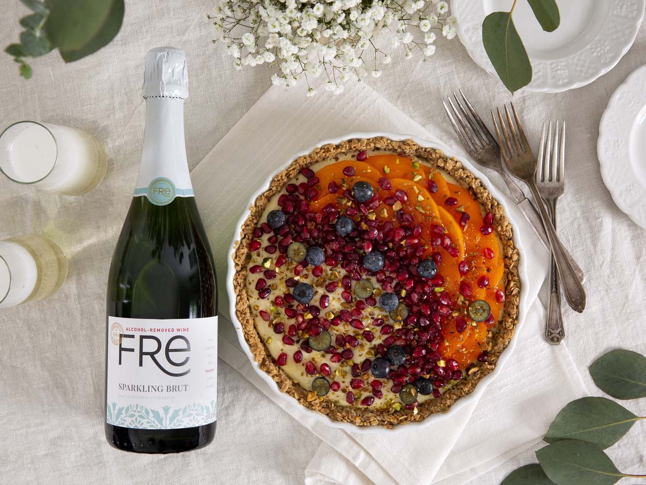 Honey Greek yogurt tart to pair with FRE alcohol-removed Sparkling Brut