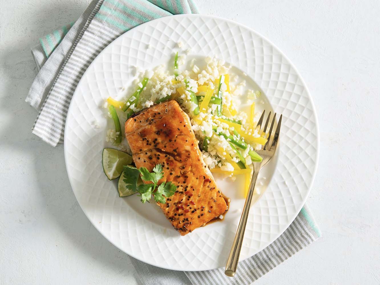 Spicy orange glazed salmon to pair with FRE alcohol-removed Chardonnay